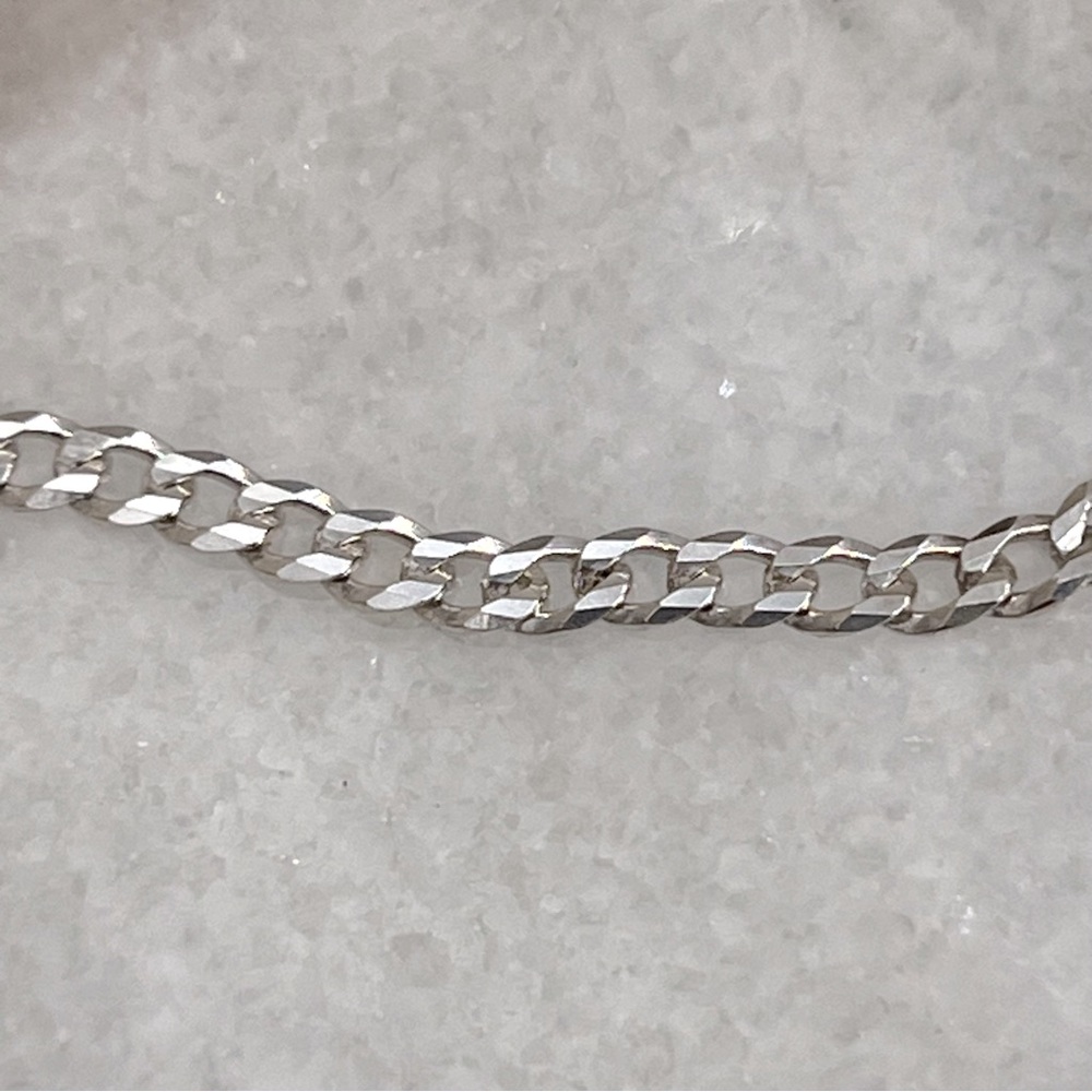 Sterling Silver 20” Italian Flat Curb Chain - Picture 6 of 9
